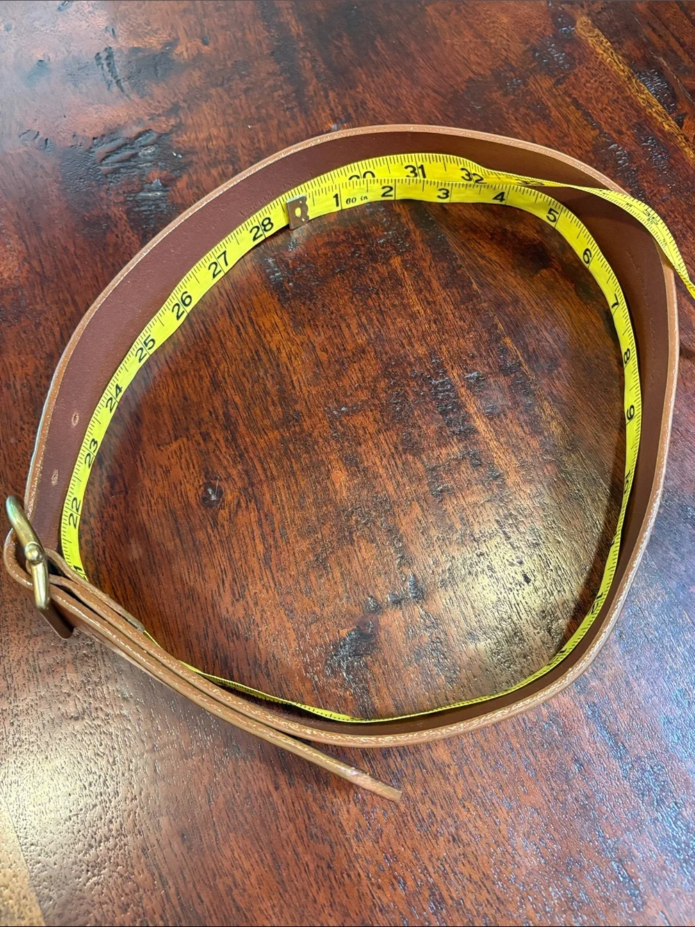 Vintage Ralph Lauren Saddlers Brown Leather Belt with Brass Buckle size Small